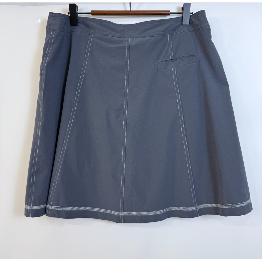 Title Nine Skort Skirt Size 8 Gray Zip‎ Pockets Mesh Shorts Tennis Golf Outdoors - Picture 2 of 7